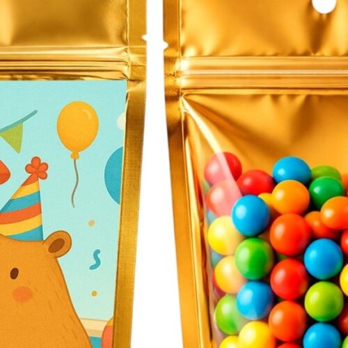 Saco Festa Metalizado Dourado 13x20 Capivara Pool Party