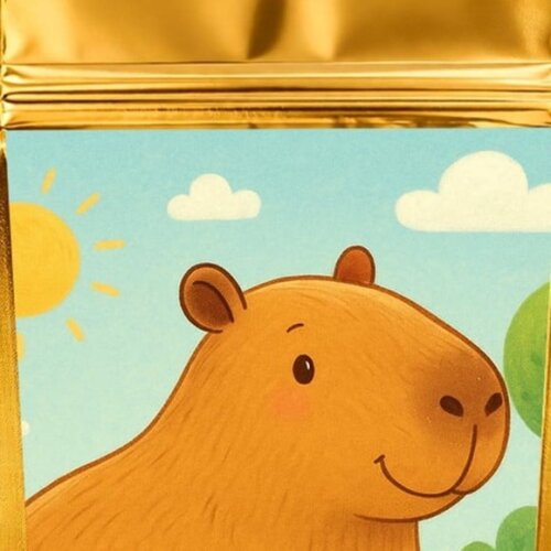 Saco Festa Metalizado Dourado 13x20 Capivara