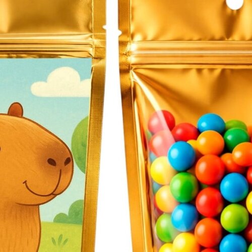 Saco Festa Metalizado Dourado 13x20 Capivara