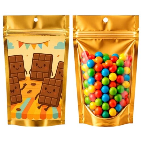 Saco Festa Metalizado Dourado 13x20 Chocolates
