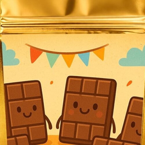 Saco Festa Metalizado Dourado 13x20 Chocolates