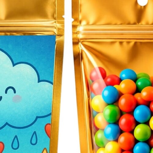 Saco Festa Metalizado Dourado 13x20 Chuva de Bênçãos