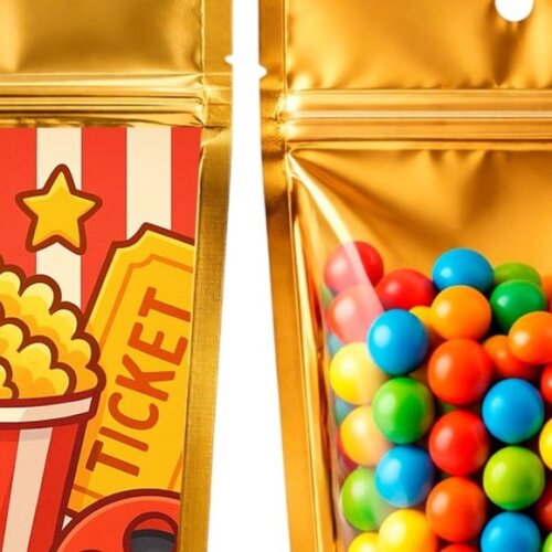 Saco Festa Metalizado Dourado 13x20 Cinema