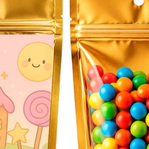 Saco Festa Metalizado Dourado 13x20 Confeitaria Kids