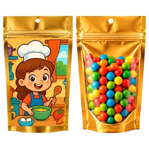 Saco Festa Metalizado Dourado 13x20 Cozinha Kids