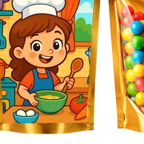 Saco Festa Metalizado Dourado 13x20 Cozinha Kids