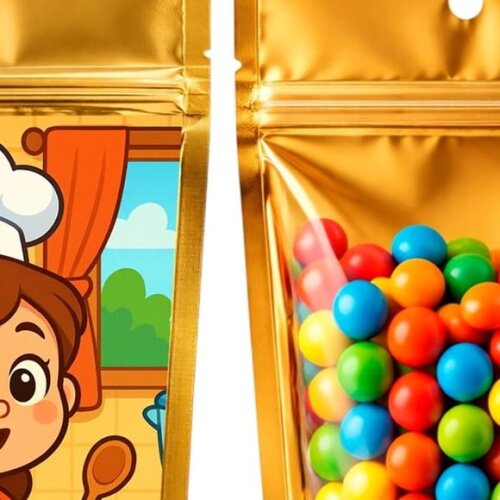 Saco Festa Metalizado Dourado 13x20 Cozinha Kids
