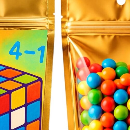 Saco Festa Metalizado Dourado 13x20 Cubo Mágico