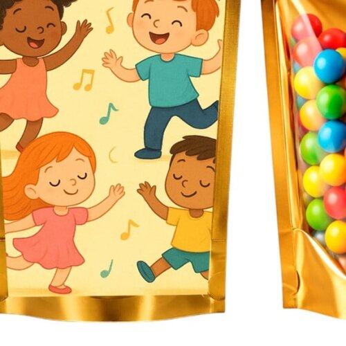 Saco Festa Metalizado Dourado 13x20 Dança