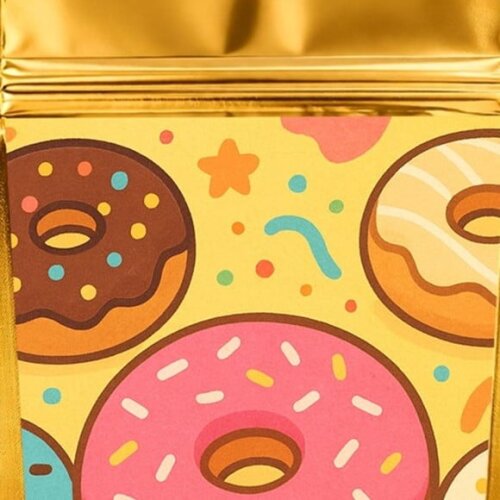 Saco Festa Metalizado Dourado 13x20 Donuts