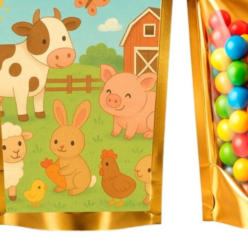 Saco Festa Metalizado Dourado 13x20 Fazendinha