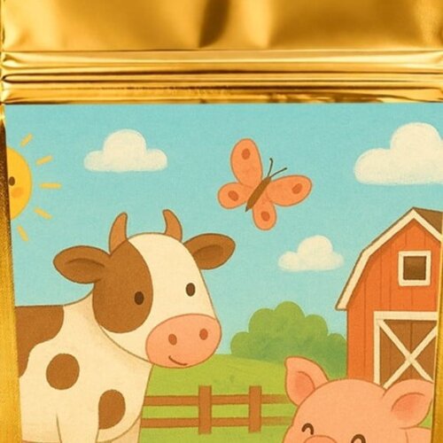 Saco Festa Metalizado Dourado 13x20 Fazendinha