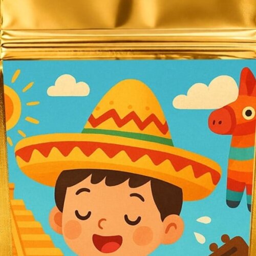 Saco Festa Metalizado Dourado 13x20 Festa Mexicana