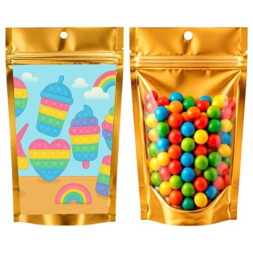 Saco Festa Metalizado Dourado 13x20 Fidget Toys