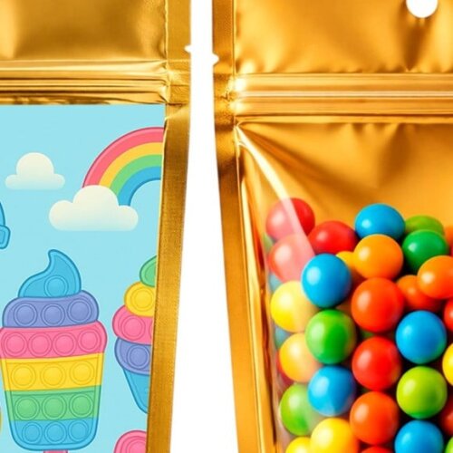 Saco Festa Metalizado Dourado 13x20 Fidget Toys
