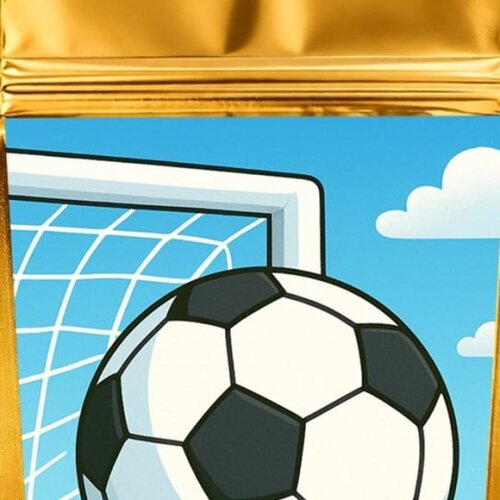 Saco Festa Metalizado Dourado 13x20 Futebol