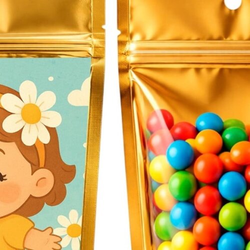 Saco Festa Metalizado Dourado 13x20 Jardim das Margaridas