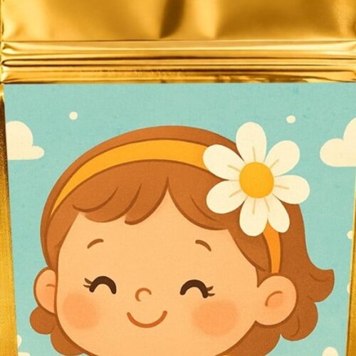 Saco Festa Metalizado Dourado 13x20 Jardim das Margaridas