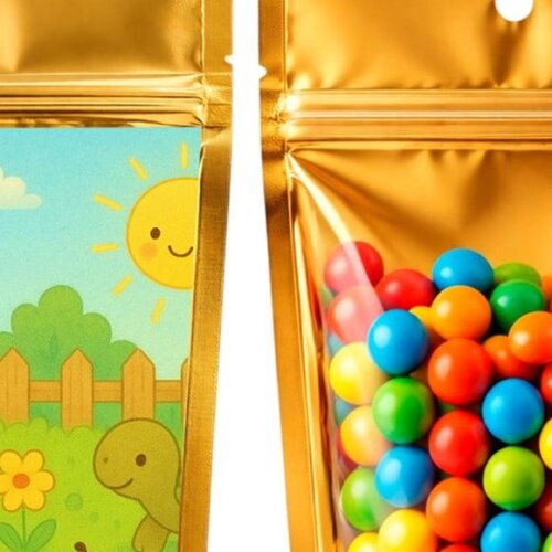 Saco Festa Metalizado Dourado 13x20 Jardim dos Bichinhos