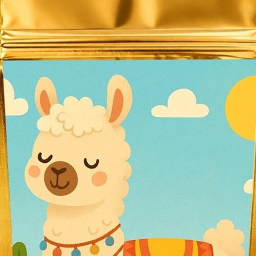 Saco Festa Metalizado Dourado 13x20 Lhama
