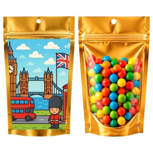 Saco Festa Metalizado Dourado 13x20 Londres