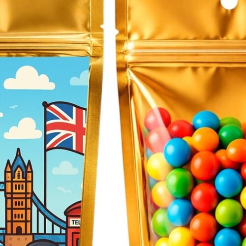 Saco Festa Metalizado Dourado 13x20 Londres