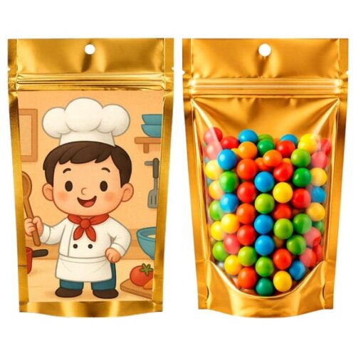 Saco Festa Metalizado Dourado 13x20 Mini Chefe Menino