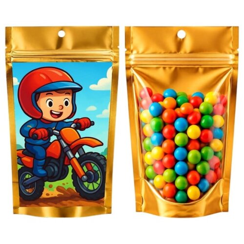 Saco Festa Metalizado Dourado 13x20 Motocross