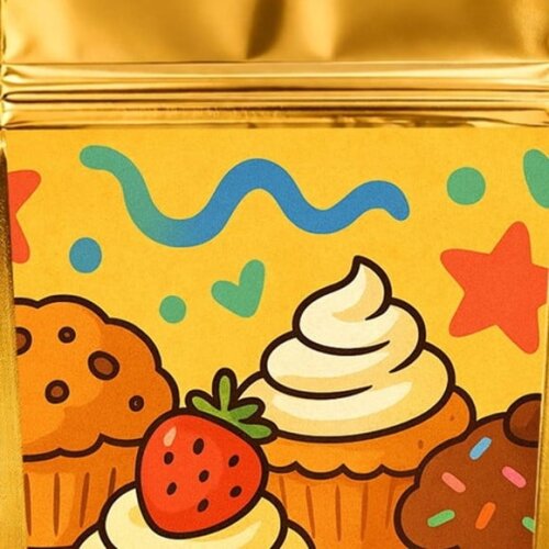 Saco Festa Metalizado Dourado 13x20 Muffins