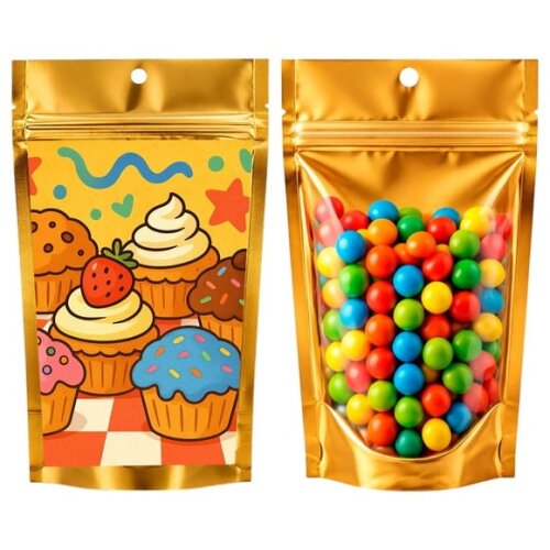 Saco Festa Metalizado Dourado 13x20 Muffins