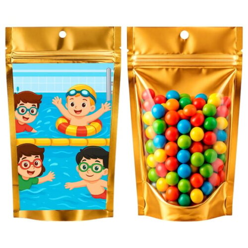 Saco Festa Metalizado Dourado 13x20 Natação