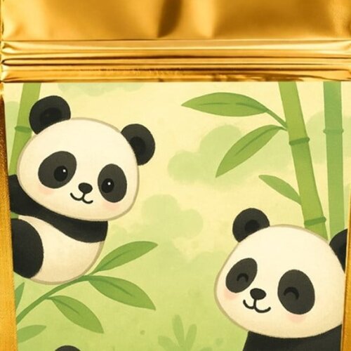 Saco Festa Metalizado Dourado 13x20 Pandinhas