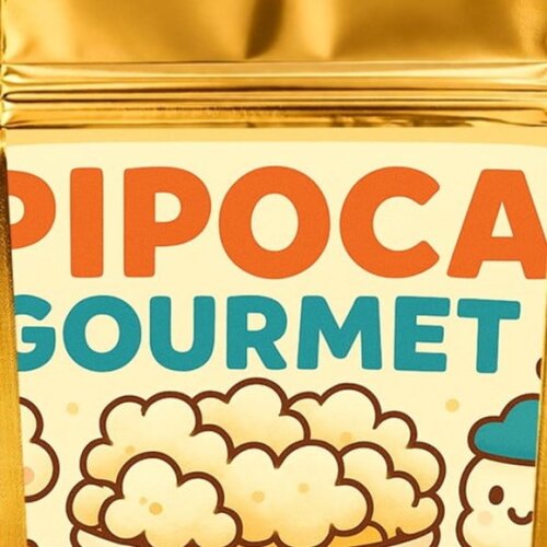 Saco Festa Metalizado Dourado 13x20 Pipoca Gourmet Kids