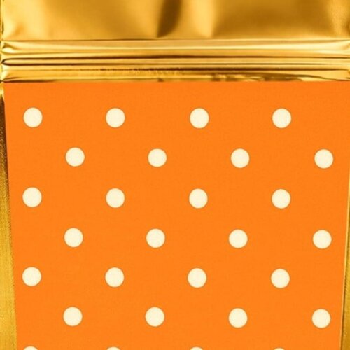 Saco Festa Metalizado Dourado 13x20 Poá Laranja