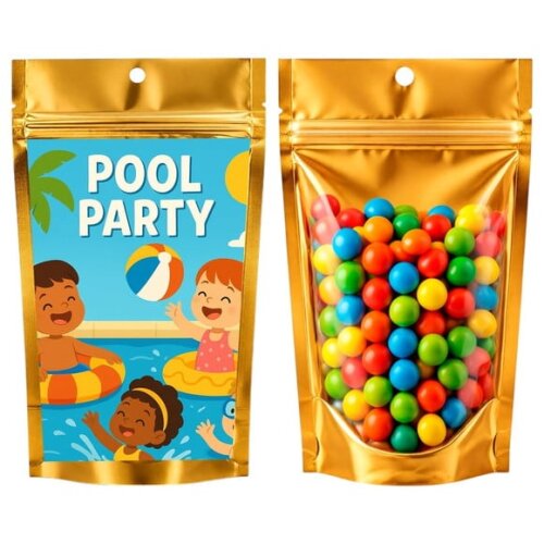 Saco Festa Metalizado Dourado 13x20 Pool Party
