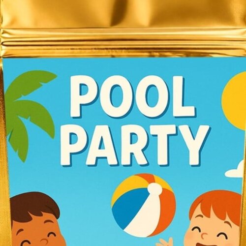 Saco Festa Metalizado Dourado 13x20 Pool Party