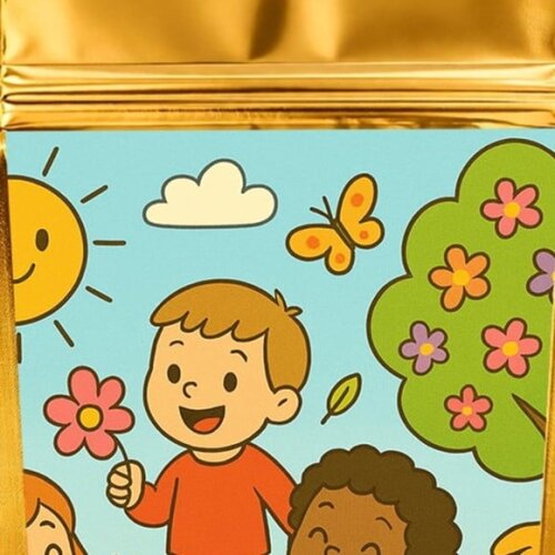 Saco Festa Metalizado Dourado 13x20 Primavera Divertida