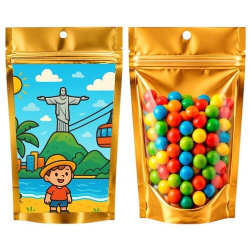 Saco Festa Metalizado Dourado 13x20 Rio de Janeiro