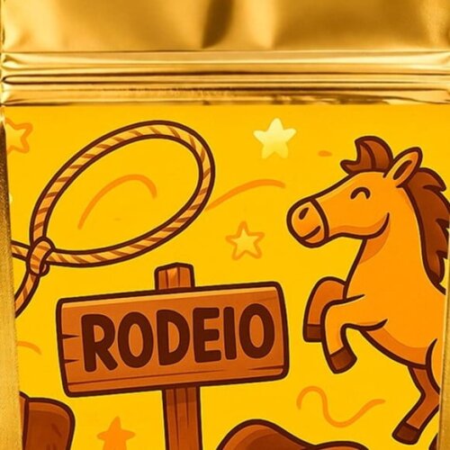 Saco Festa Metalizado Dourado 13x20 Rodeio