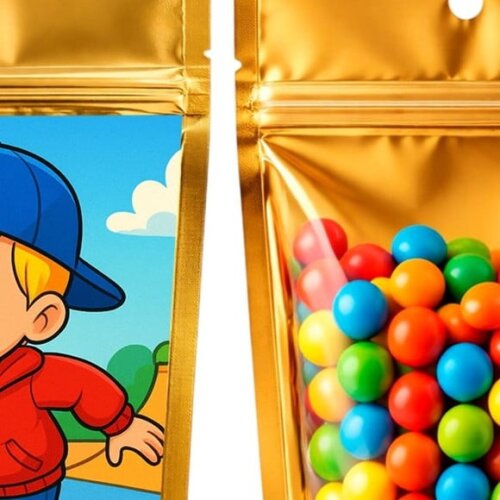 Saco Festa Metalizado Dourado 13x20 Skate Kids