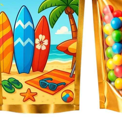 Saco Festa Metalizado Dourado 13x20 Surf