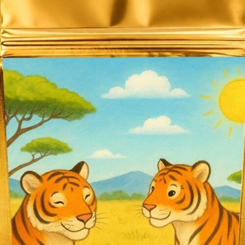 Saco Festa Metalizado Dourado 13x20 Tigres