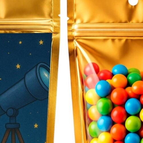 Saco Festa Metalizado Dourado 13x20 Telescópio Kids