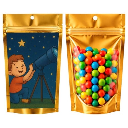 Saco Festa Metalizado Dourado 13x20 Telescópio Kids