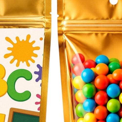 Saco Festa Metalizado Dourado 13x20 Volta às Aulas