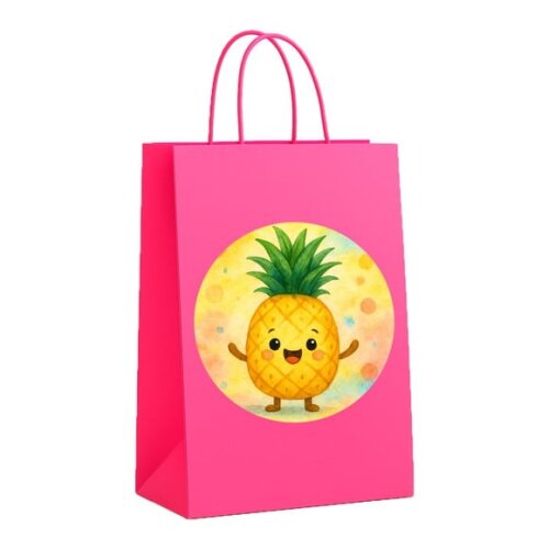 Sacola de Papel Personalizada Infantil Abacaxi