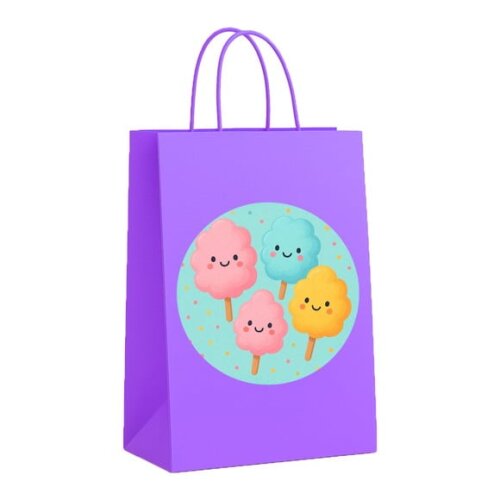 Sacola de Papel Personalizada Infantil Algodão Doce