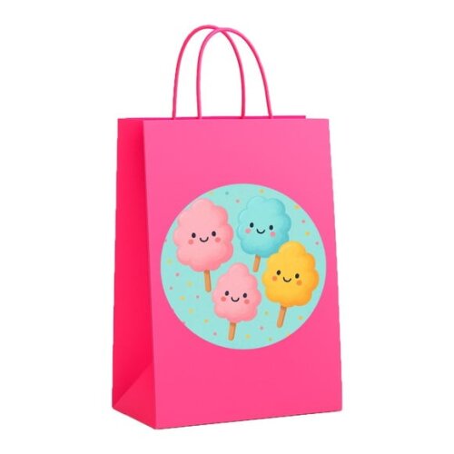 Sacola de Papel Personalizada Infantil Algodão Doce