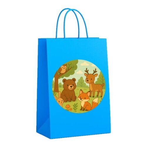 Sacola de Papel Personalizada Infantil Animais da Floresta