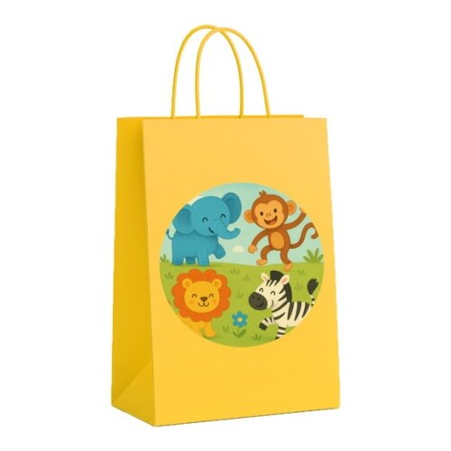 Sacola de Papel Personalizada Infantil Animais Divertidos